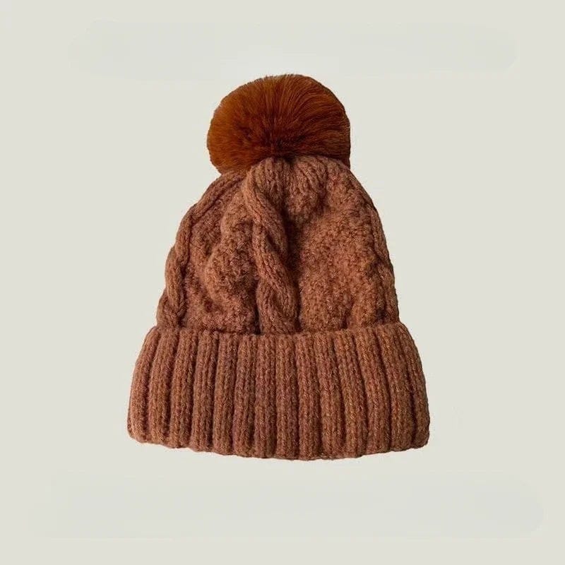 Le Comptoir du Chapeau Bonnet Pompom Fourrure Torsadé Hiver