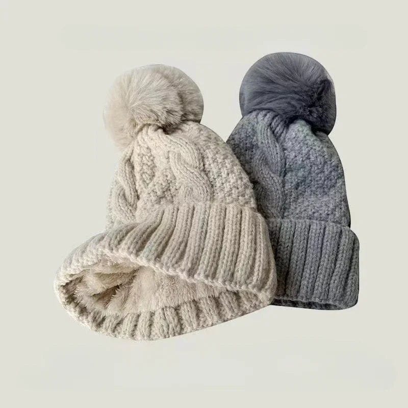 Le Comptoir du Chapeau Bonnet Pompom Fourrure Torsadé Hiver