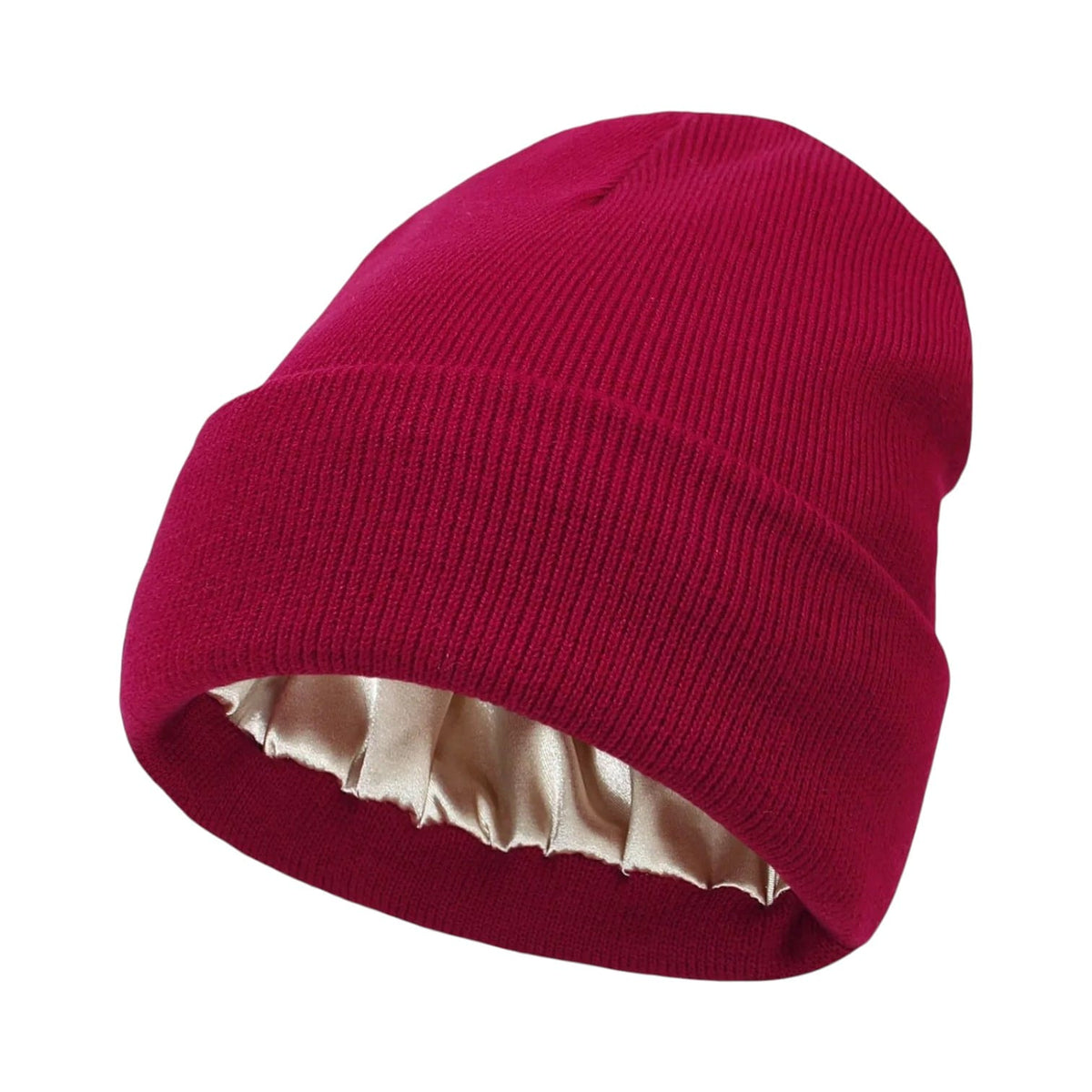 Le Comptoir du Chapeau Bordeaux Bonnet Satiné Doublé Soie Femme