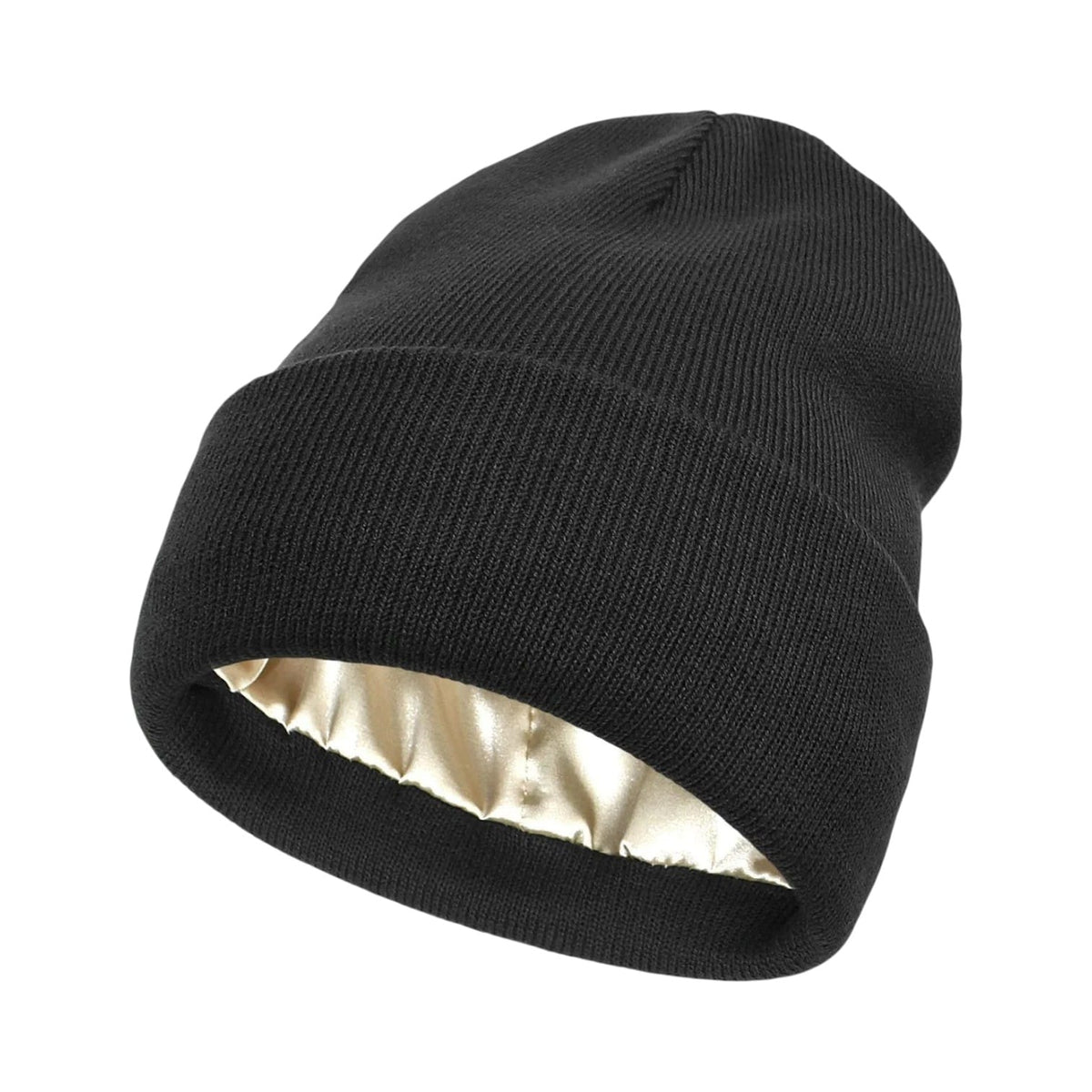 Le Comptoir du Chapeau Noir Bonnet Satiné Doublé Soie Femme