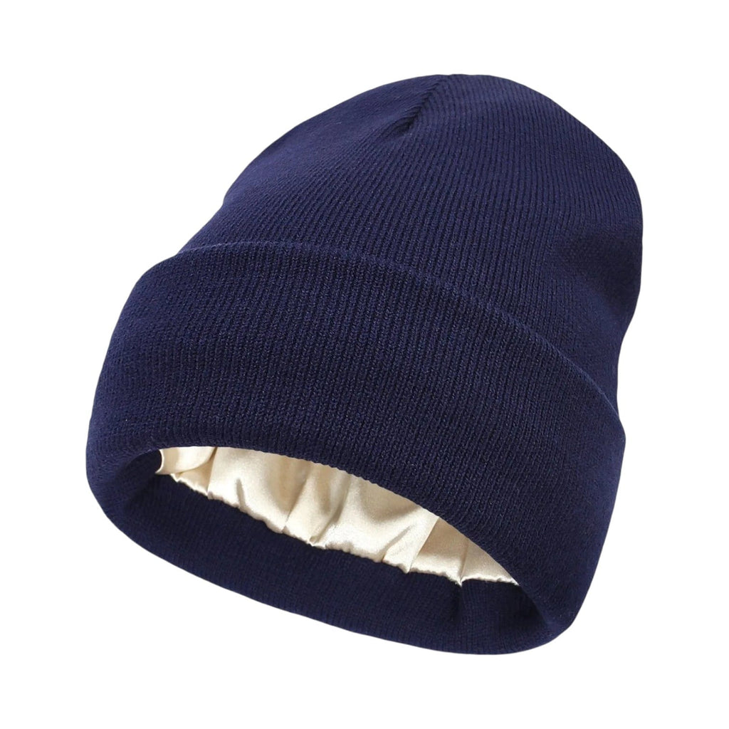 Le Comptoir du Chapeau Marine Bonnet Satiné Doublé Soie Femme