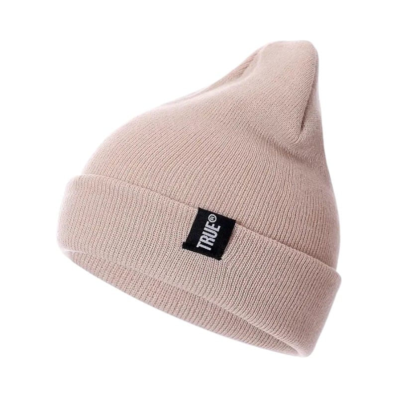 Le Comptoir du Chapeau Beige Bonnet Tricot Broderie Lettre Hip Hop