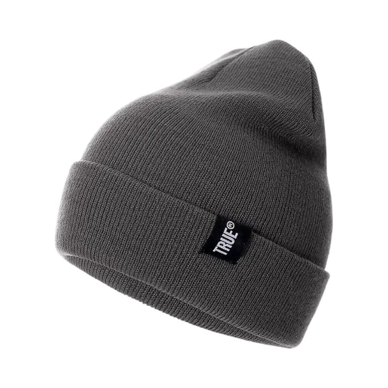 Le Comptoir du Chapeau Gris Foncé Bonnet Tricot Broderie Lettre Hip Hop