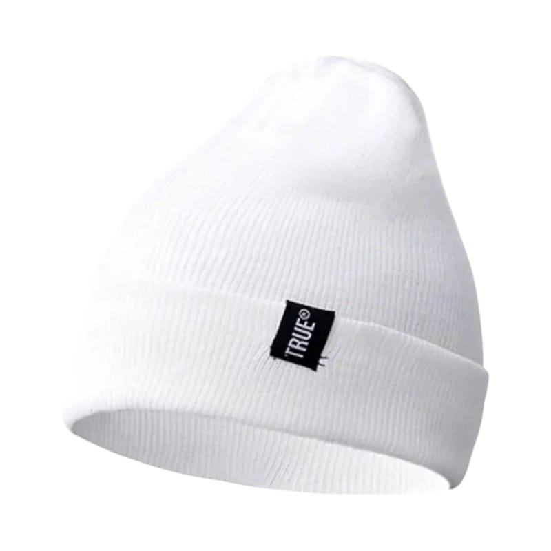 Le Comptoir du Chapeau Blanc Bonnet Tricot Broderie Lettre Hip Hop