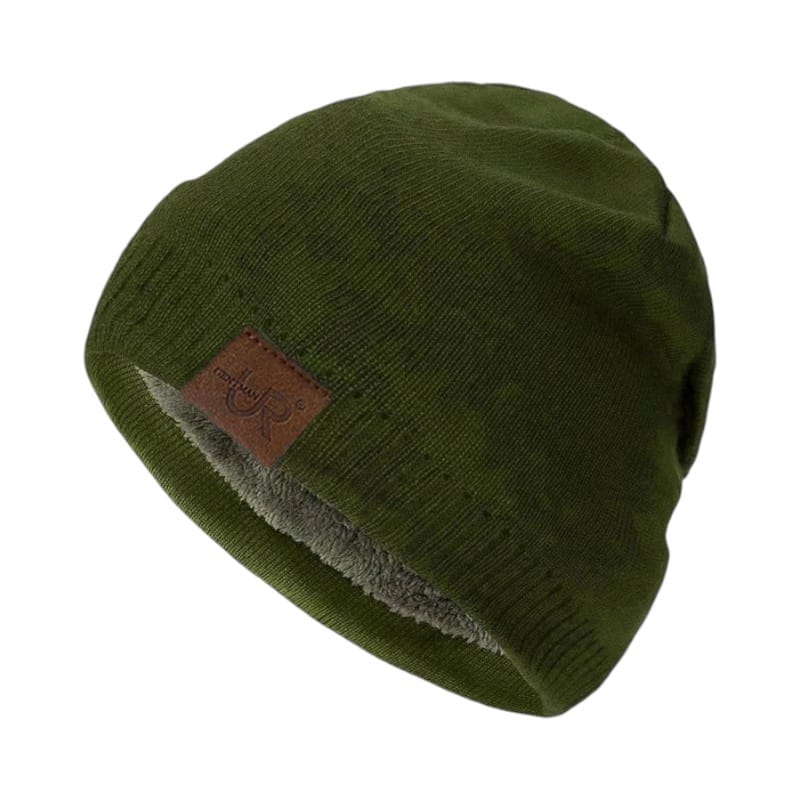 Le Comptoir du Chapeau Vert Kaki / 54-60 cm Bonnet Tricot Sport Doublé Fourrure Hiver