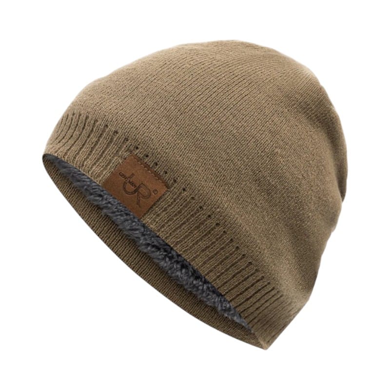 Le Comptoir du Chapeau Marron Clair / 54-60 cm Bonnet Tricot Sport Doublé Fourrure Hiver