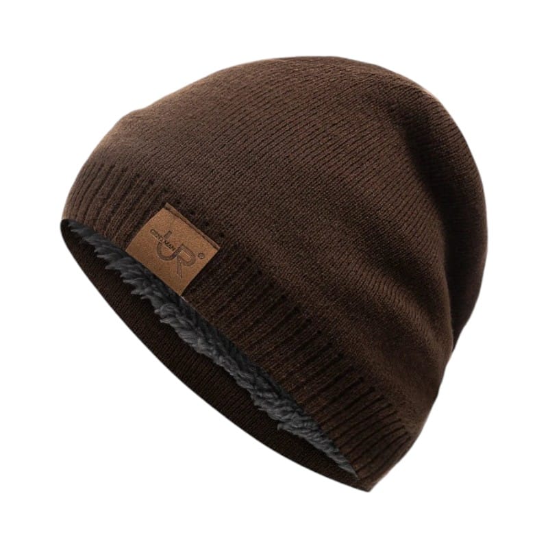 Le Comptoir du Chapeau Café / 54-60 cm Bonnet Tricot Sport Doublé Fourrure Hiver