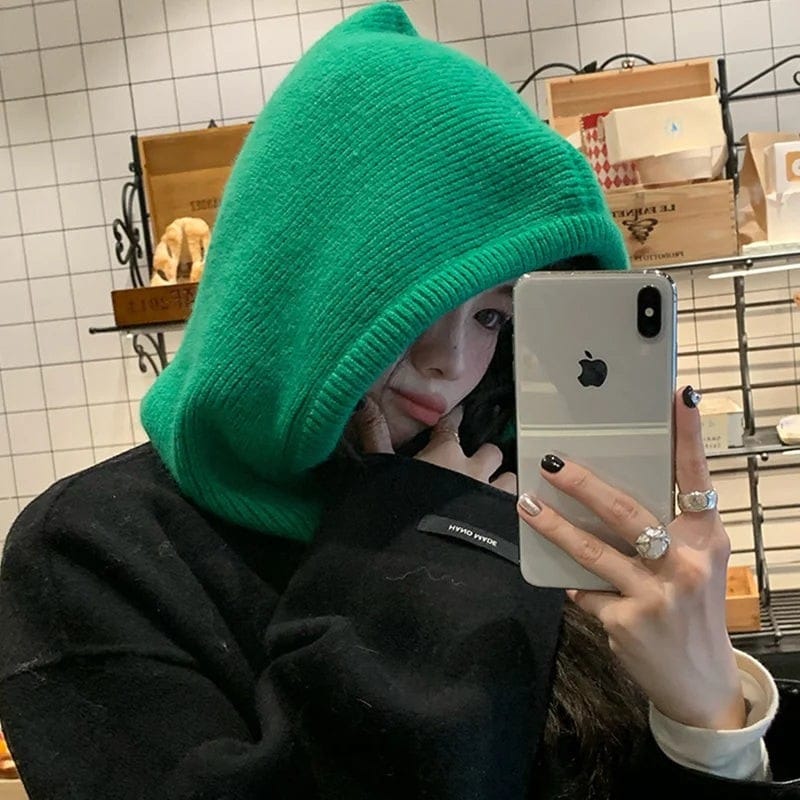 Le Comptoir du Chapeau Cagoule Tricotée Hiver Unisexe