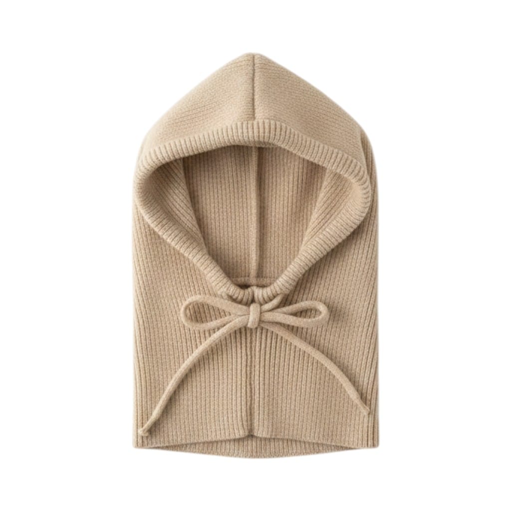 Le Comptoir du Chapeau Marron Clair Cagoule Tricotée Hiver Unisexe