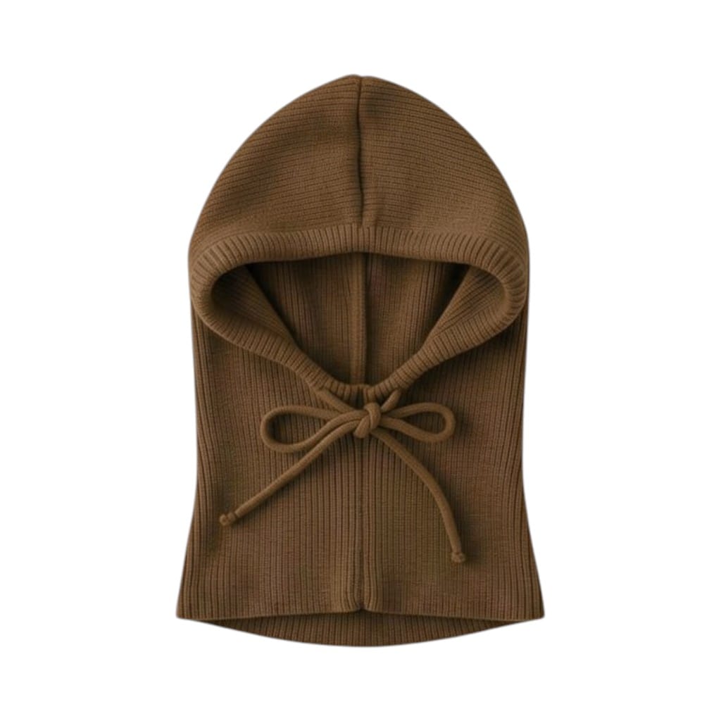 Le Comptoir du Chapeau Marron Cagoule Tricotée Hiver Unisexe
