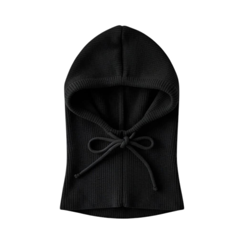Le Comptoir du Chapeau Noir Cagoule Tricotée Hiver Unisexe