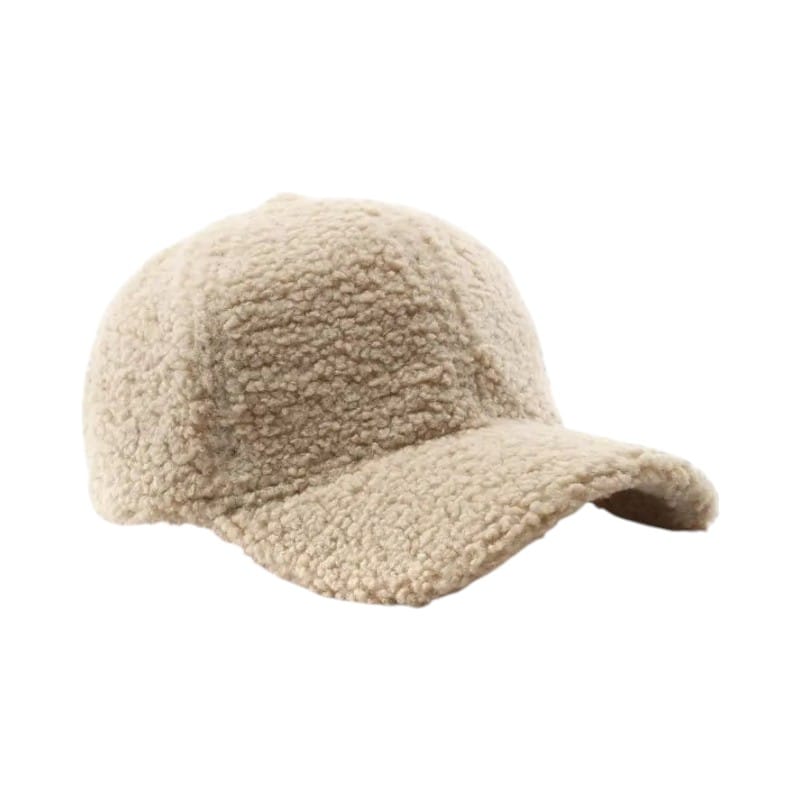 Le Comptoir du Chapeau Beige / 56-59 cm Casquette Agneau Femme Hiver Chaude
