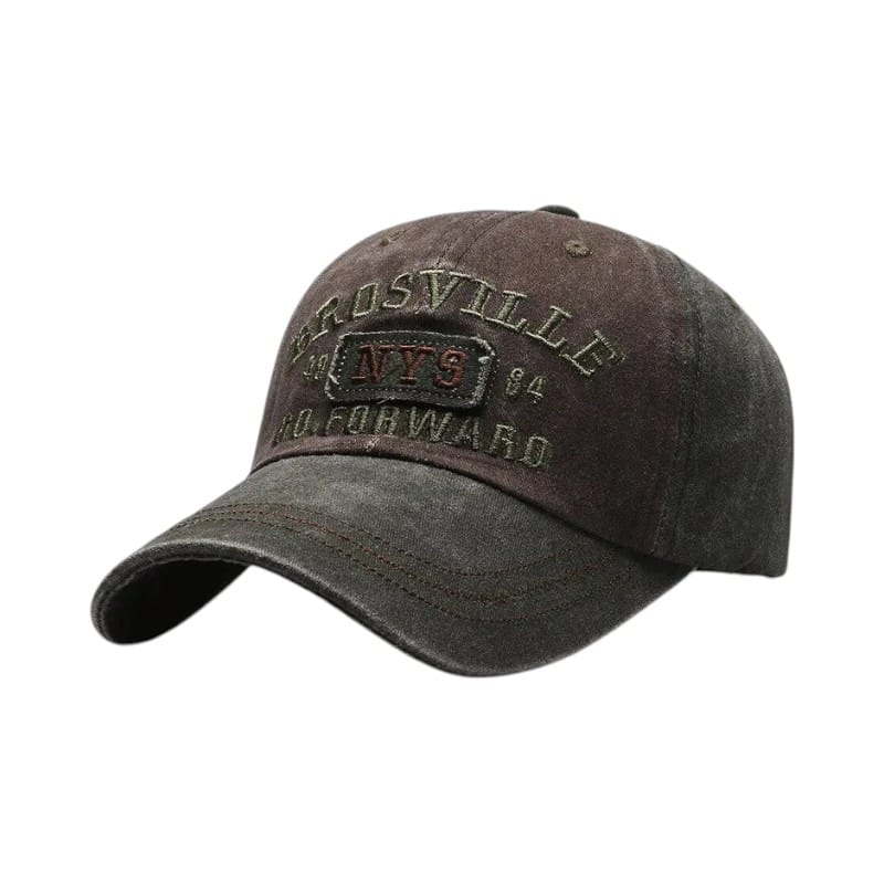 Le Comptoir du Chapeau Marron Foncé / Adjustable Casquette Baseball Bicolore Brodée