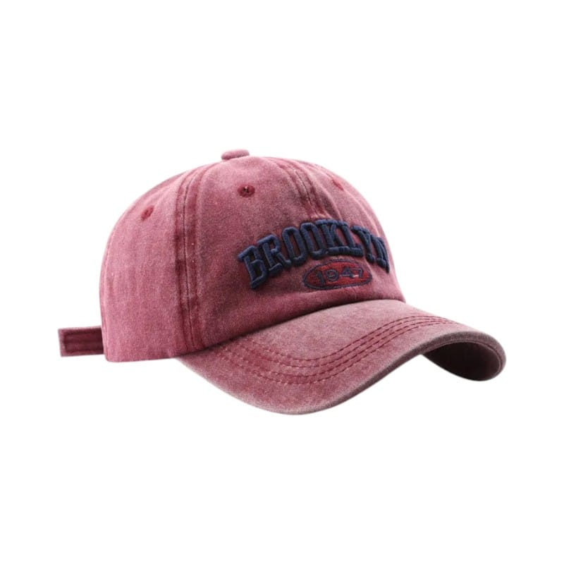Le Comptoir du Chapeau Bordeaux Casquette Baseball Brooklyn Brodée Streetwear