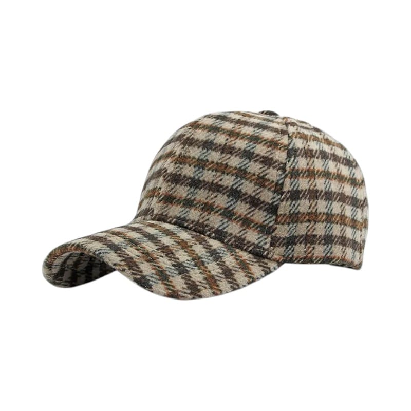 Le Comptoir du Chapeau Marron Clair Casquette Baseball Carreaux Polaire