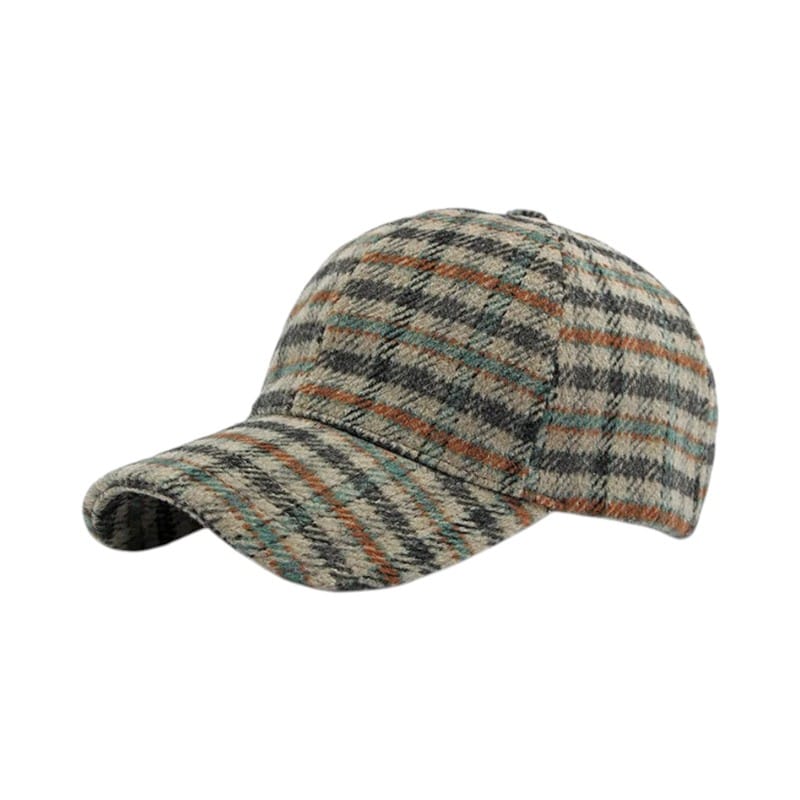 Le Comptoir du Chapeau Gris Casquette Baseball Carreaux Polaire