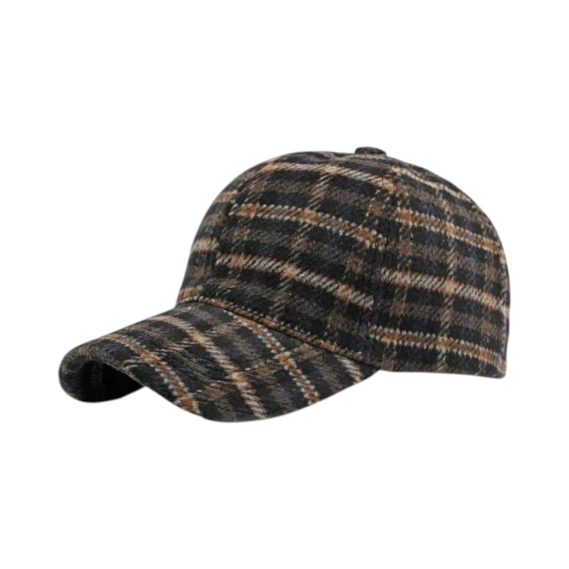 Le Comptoir du Chapeau Noir Casquette Baseball Carreaux Polaire