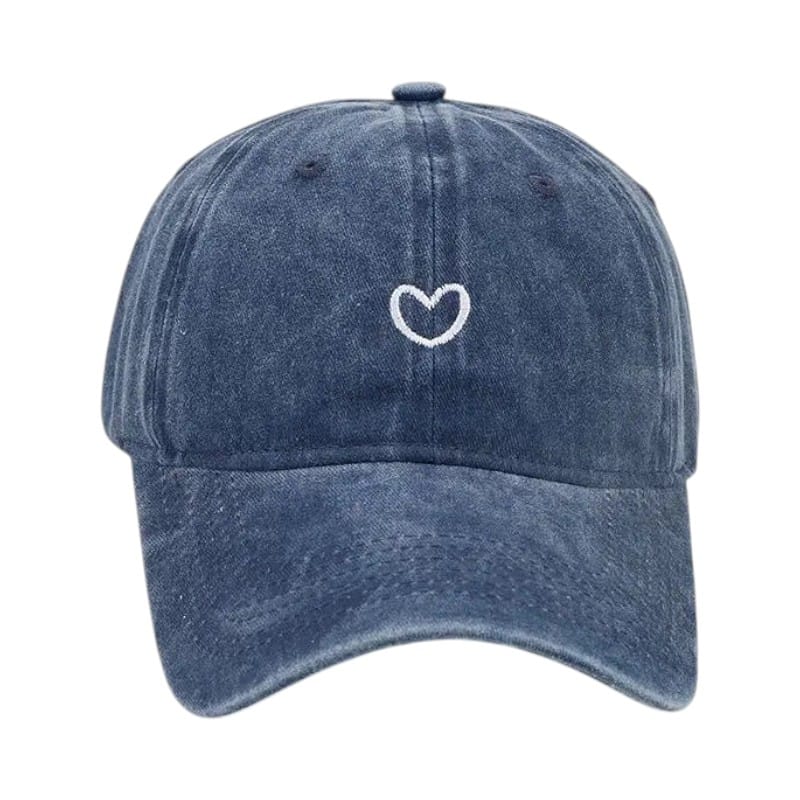 Le Comptoir du Chapeau Marine Casquette Baseball Coton Lavé Broderie Cœur