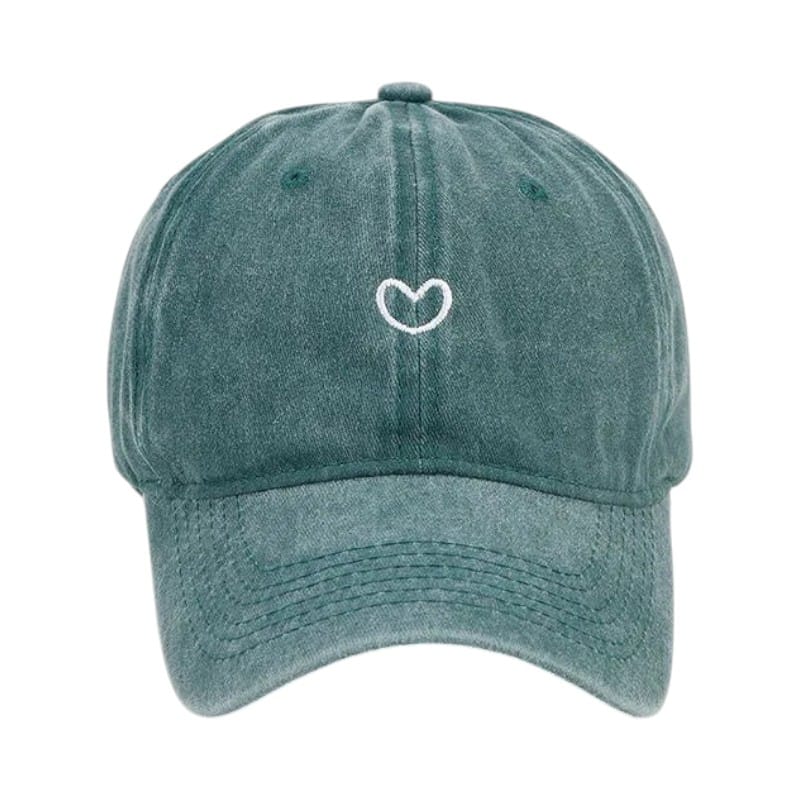Le Comptoir du Chapeau Vert Casquette Baseball Coton Lavé Broderie Cœur