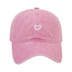 Le Comptoir du Chapeau Rose Casquette Baseball Coton Lavé Broderie Cœur