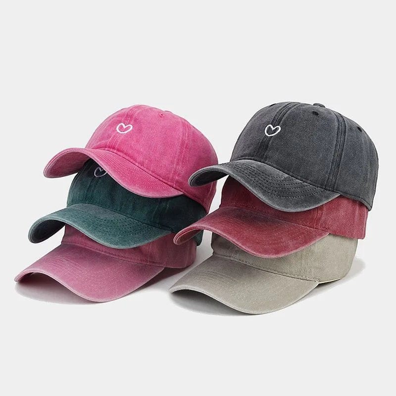 Le Comptoir du Chapeau Casquette Baseball Coton Lavé Broderie Cœur