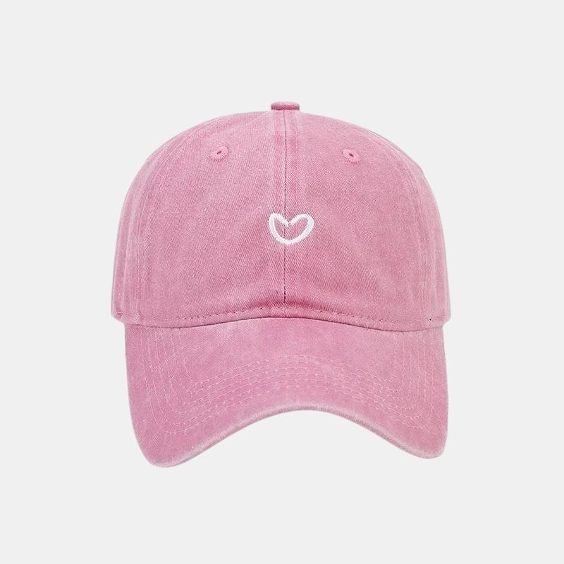 Le Comptoir du Chapeau Casquette Baseball Coton Lavé Broderie Cœur