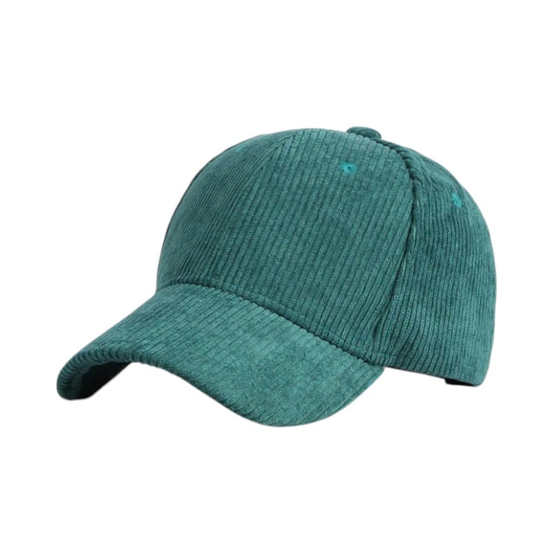 Le Comptoir du Chapeau Vert Foncé Casquette Baseball Velours Côtelé