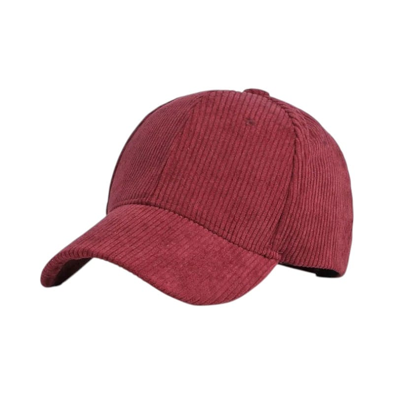 Le Comptoir du Chapeau Bordeaux Casquette Baseball Velours Côtelé