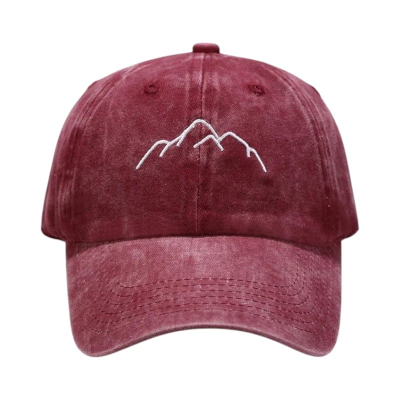 Le Comptoir du Chapeau Vin Rouge / Adjustable Casquette Broderie Montagne Snapback