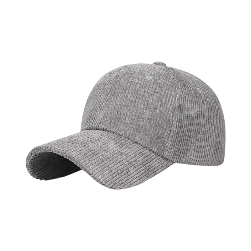 Le Comptoir du Chapeau Gris Casquette Canard Côtelé Solide Unisexe