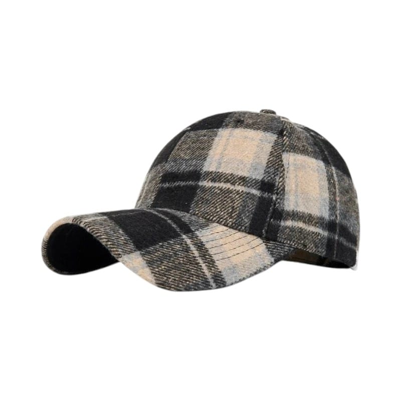 Le Comptoir du Chapeau Bordeaux Casquette Duckbill Carreaux Bord Rigide