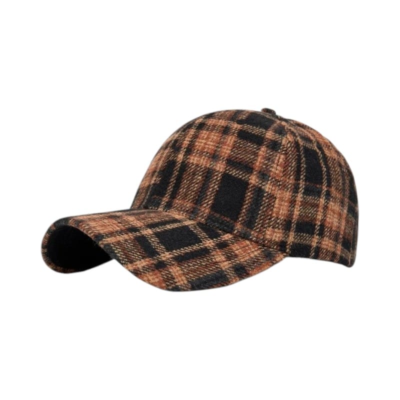 Le Comptoir du Chapeau Marron Casquette Duckbill Carreaux Bord Rigide