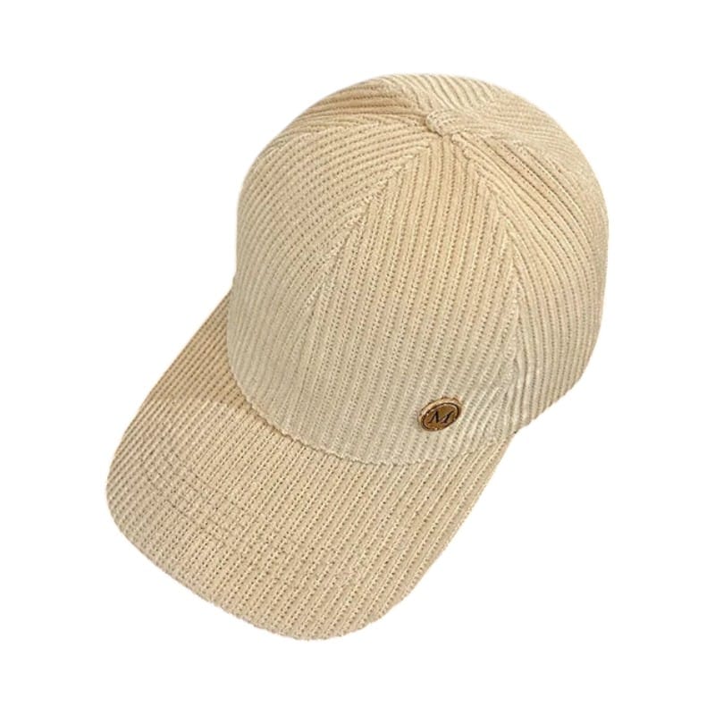 Le Comptoir du Chapeau Beige / 56-58 cm Casquette Velours Côtelé Snapback Mixte