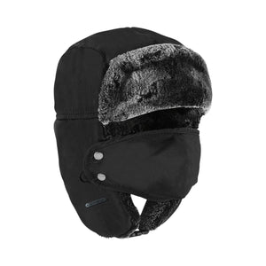 Le Comptoir du Chapeau Noir Chapeau Aviateur Coupe-Vent Masque