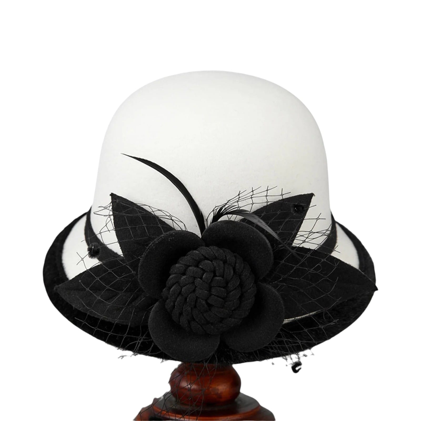 Le Comptoir du Chapeau Blanc Chapeau Bowler Bord Large Vintage Femme Image