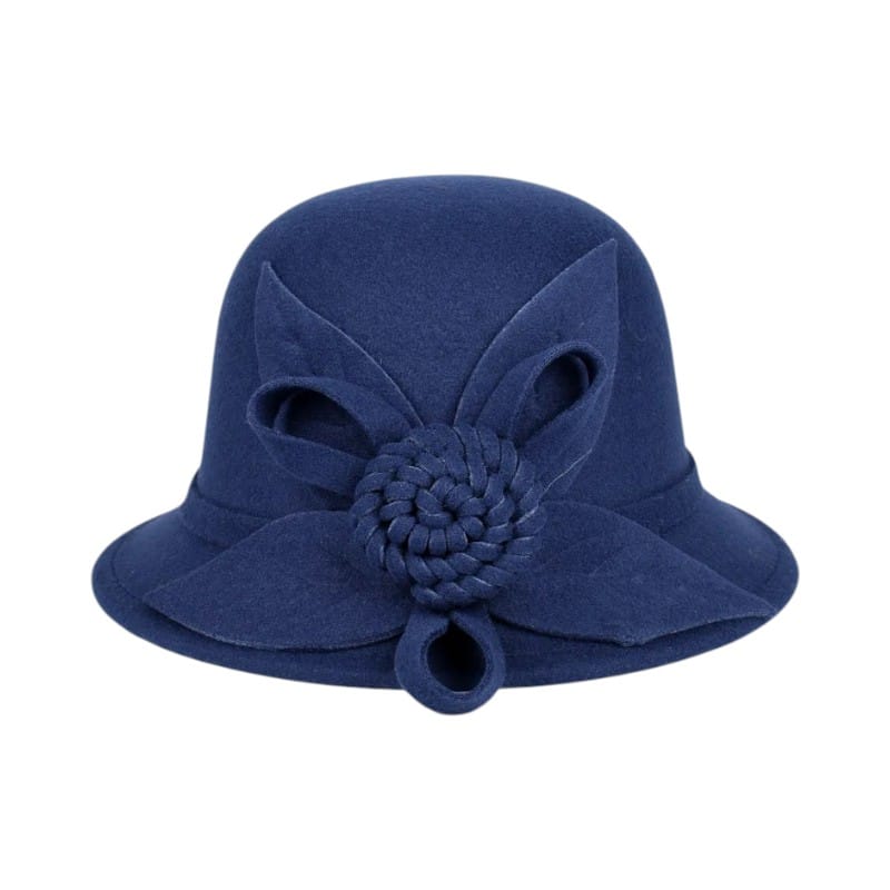 Le Comptoir du Chapeau Marine / 56-58 cm Chapeau Bowler Église Femme Fleur Vintage