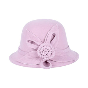 Le Comptoir du Chapeau Rose / 56-58 cm Chapeau Bowler Église Femme Fleur Vintage