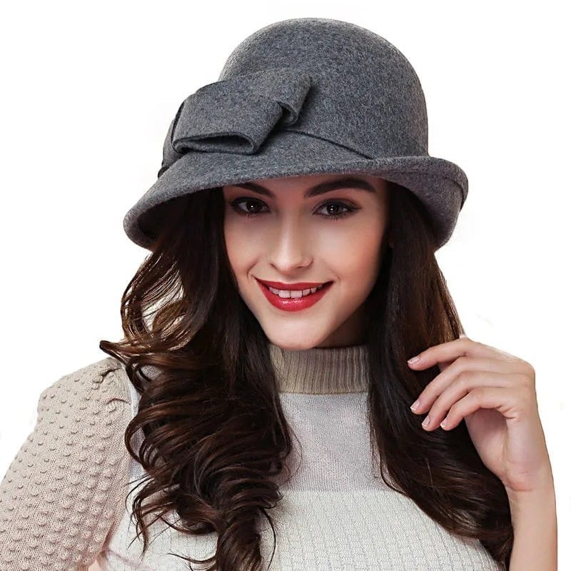 Le Comptoir du Chapeau Chapeau Cloche Feutre Mariage Nœud