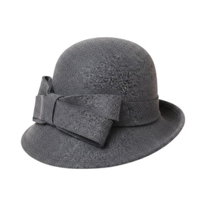 Le Comptoir du Chapeau Gris Chapeau Cloche Feutre Mariage Nœud