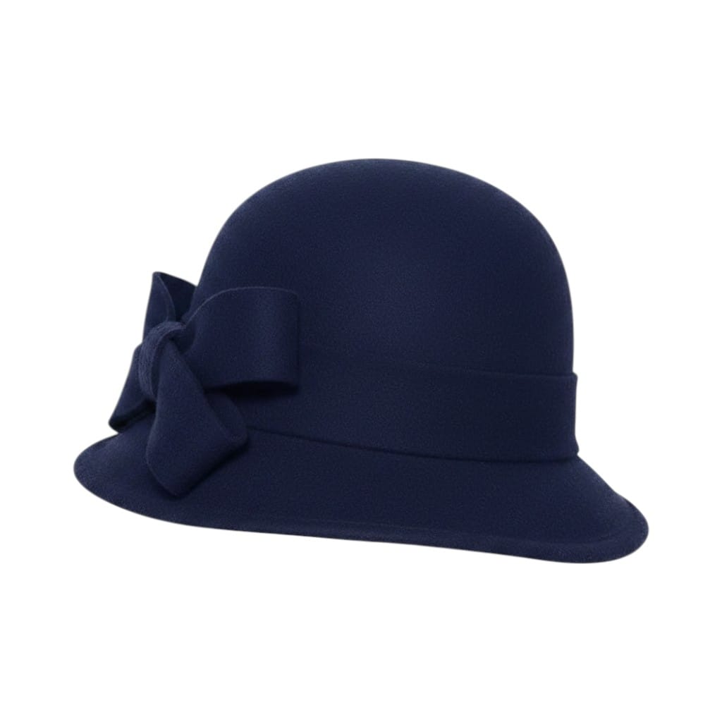 Le Comptoir du Chapeau Bleu Foncé Chapeau Cloche Feutre Mariage Nœud
