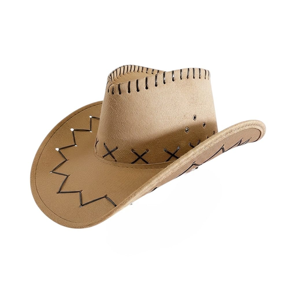 Le Comptoir du Chapeau Marron Clair Chapeau Cowboy Bride Décoratif