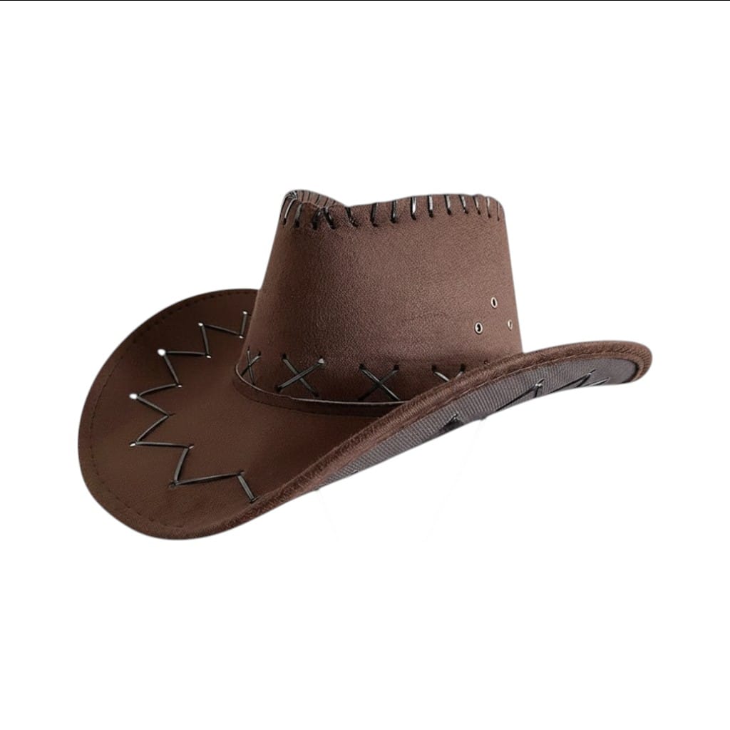 Le Comptoir du Chapeau Marron Foncé Chapeau Cowboy Bride Décoratif