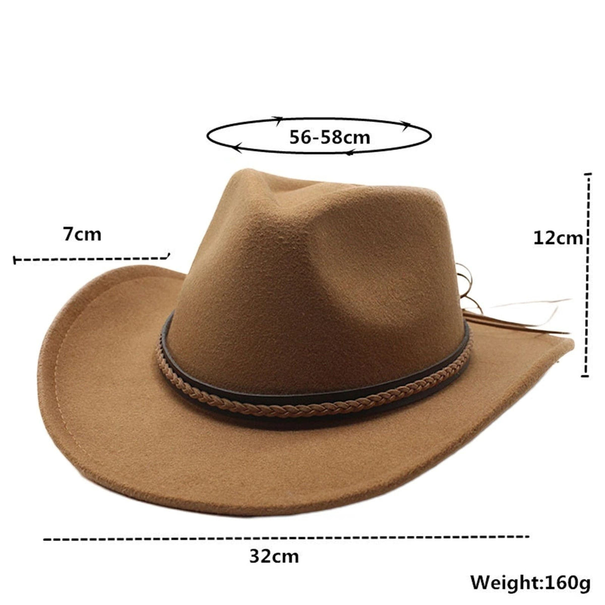 Le Comptoir du Chapeau Chapeau Cowboy Classique Feutre Large Bord