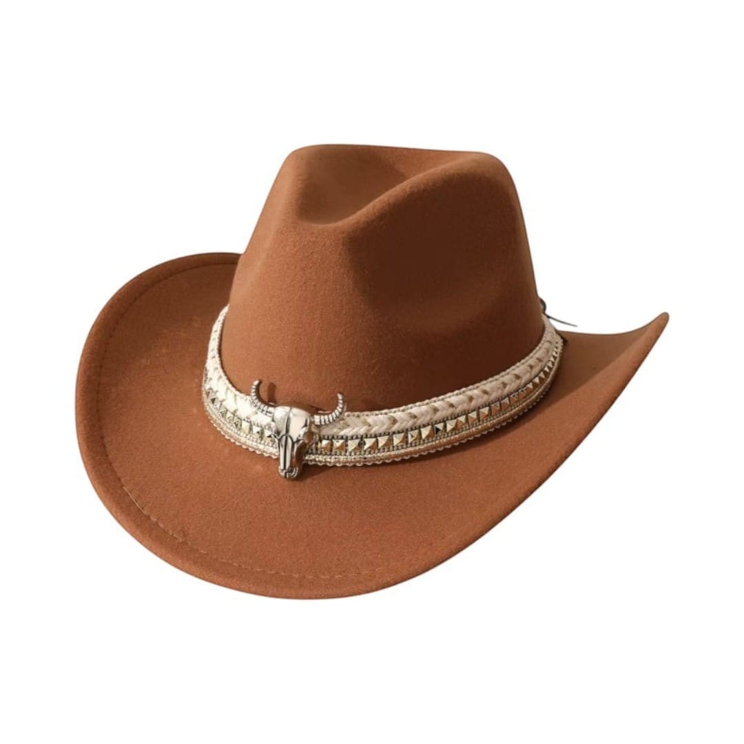 Le Comptoir du Chapeau Marron Chapeau Cowboy en Feutre
