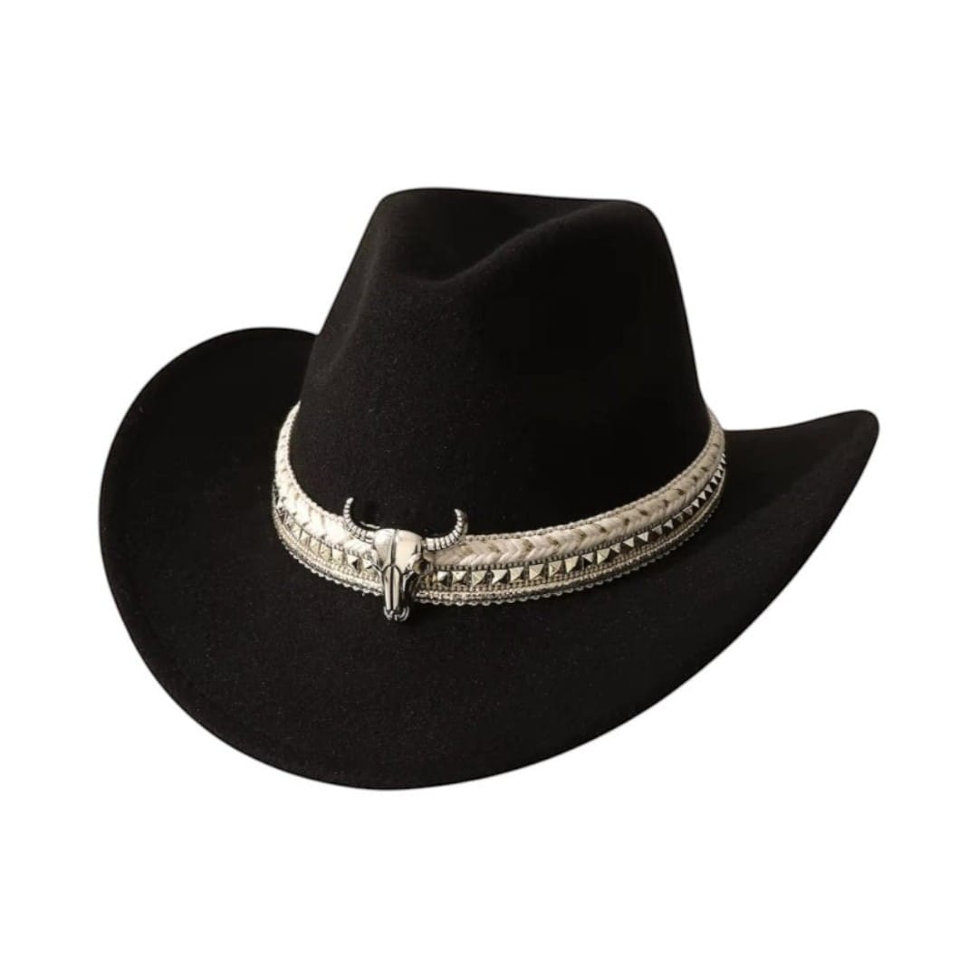 Le Comptoir du Chapeau Noir Chapeau Cowboy en Feutre