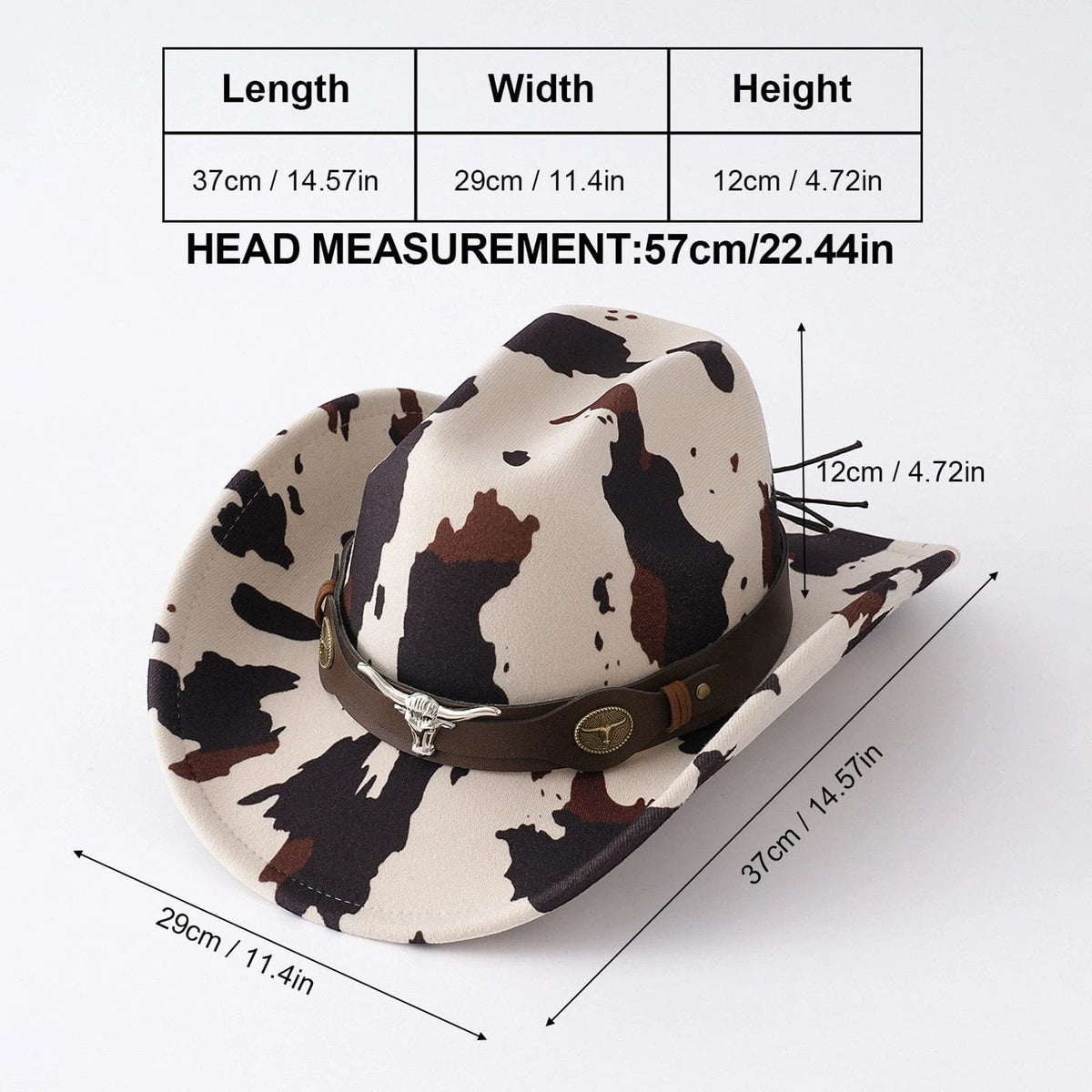 Le Comptoir du Chapeau Beige Chapeau Cowboy Imprimé Vache