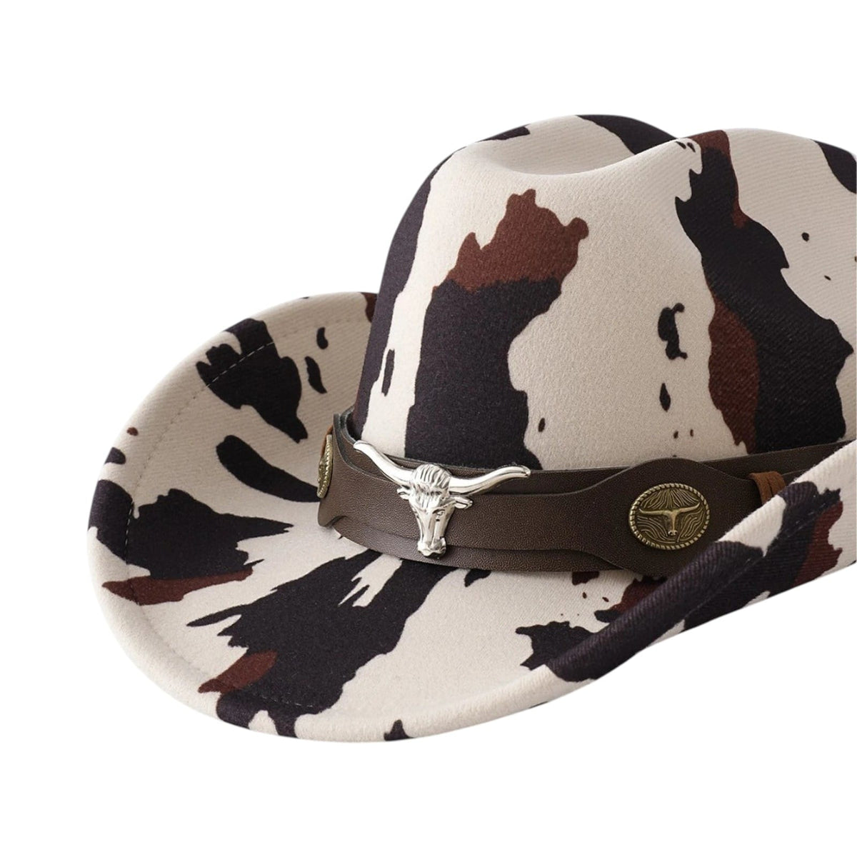 Le Comptoir du Chapeau Beige Chapeau Cowboy Imprimé Vache