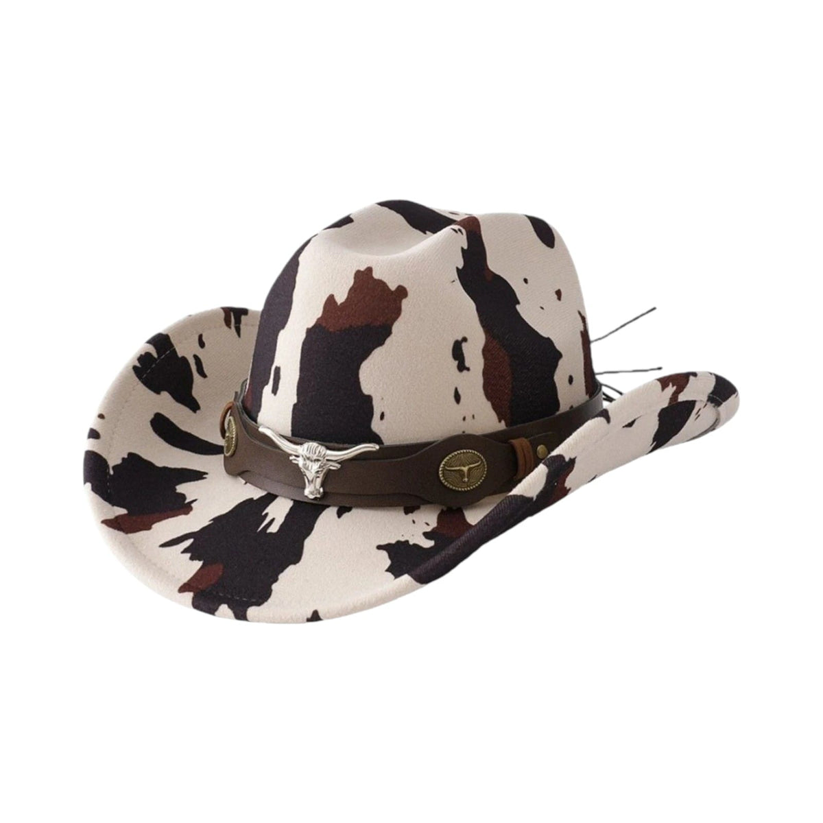 Le Comptoir du Chapeau Beige Chapeau Cowboy Imprimé Vache