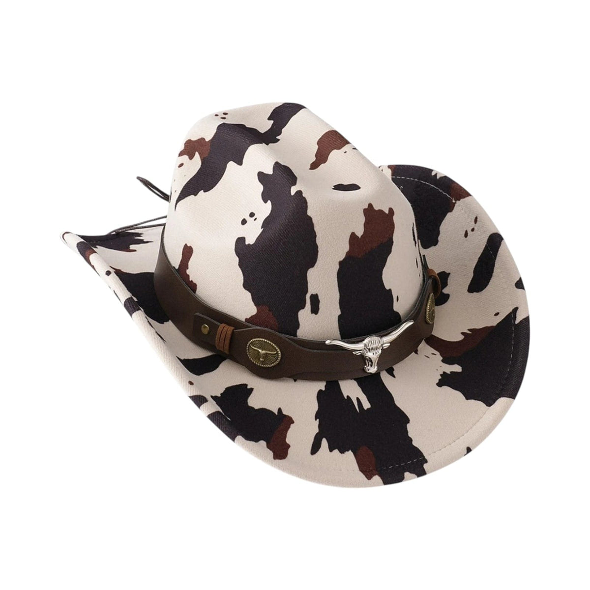 Le Comptoir du Chapeau Beige Chapeau Cowboy Imprimé Vache