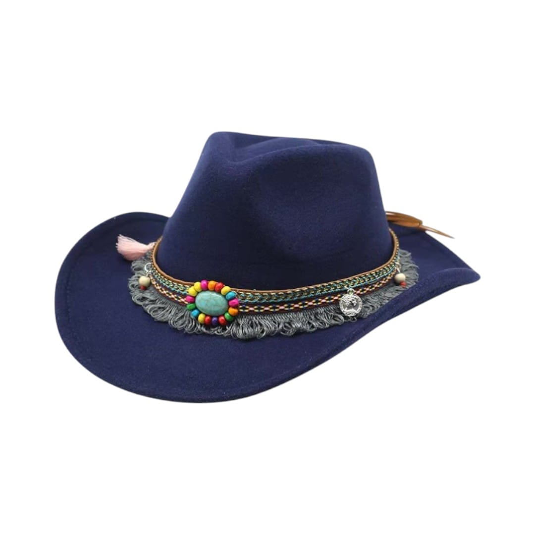 Le Comptoir du Chapeau Bleu Marine Chapeau Cowboy Jazz Classique